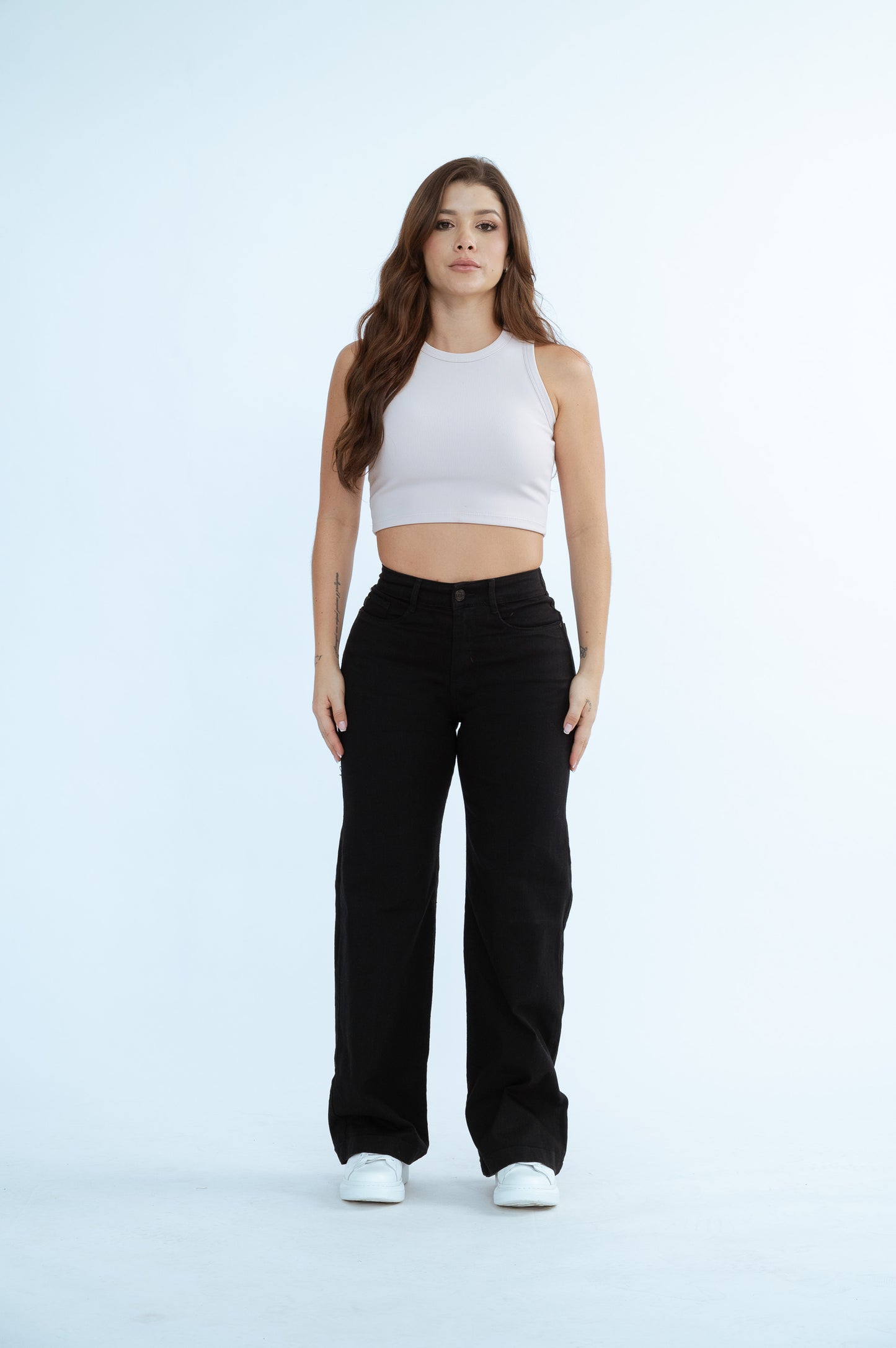 JEANS MOM FLARE NEGRO REF. 2053